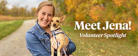 IGS Energy employee Jena Albers with her dog Daisy)