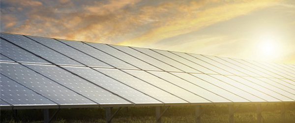 Array of Solar Panels in the Sun