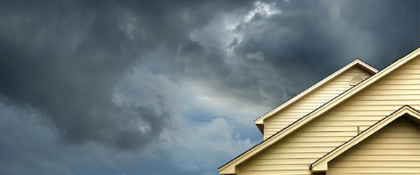 Cloudy skies over residential solar panels